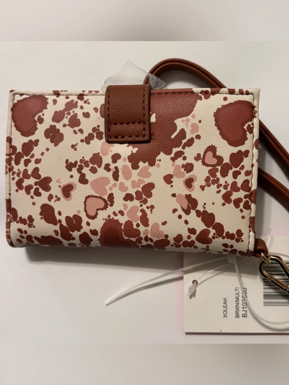 Betsey Johnson cow and heart print compact card wallet - NWT